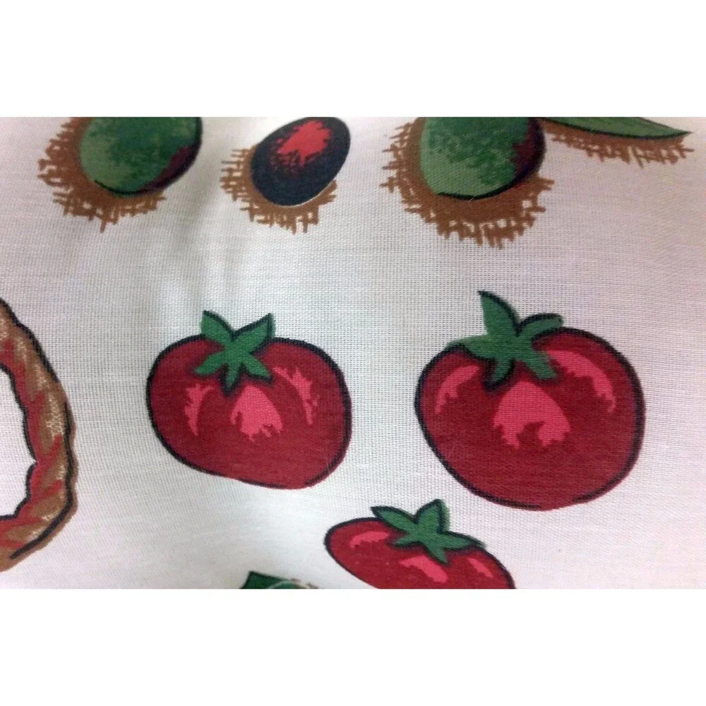 SET OF 2 SAME THICK REVERSIBLE CHAIR CUSHION PADS with ties, TOMATOES BASIL, B&D